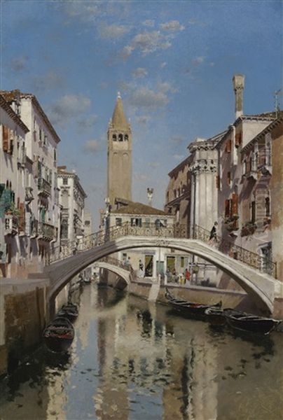 Rio San Barnaba, Venice Oil Painting by Martin Rico y Ortega