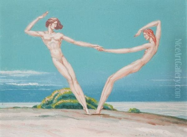 Couple Dansant Oil Painting by Louis (Pierre) Rigal