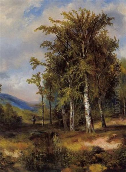 Reisigsammlerin Am Waldesrand Oil Painting by Hermanus Jan Hendrik Rijkelijkhuysen