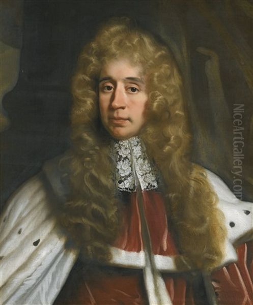 Portrait Of George, 1st Baron Jeffreys Of Wem, Judge Jeffreys (1645-1689) Oil Painting by John Riley