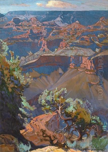 A View Into The Grand Canyon Oil Painting by Carl Oscar Borg