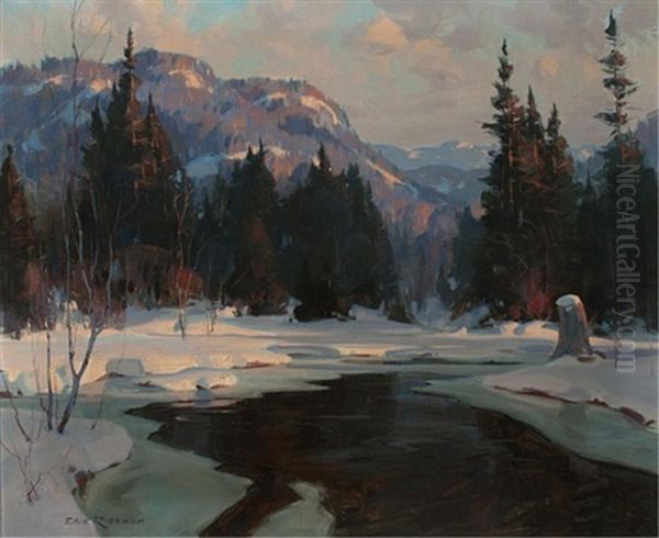 December Evening, Cache River Oil Painting by Eric Riordon