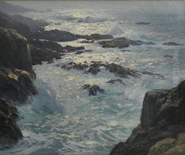 Our Dream Coast Of Monterey (glory Of The Pacific) Oil Painting by William Frederick Ritschel