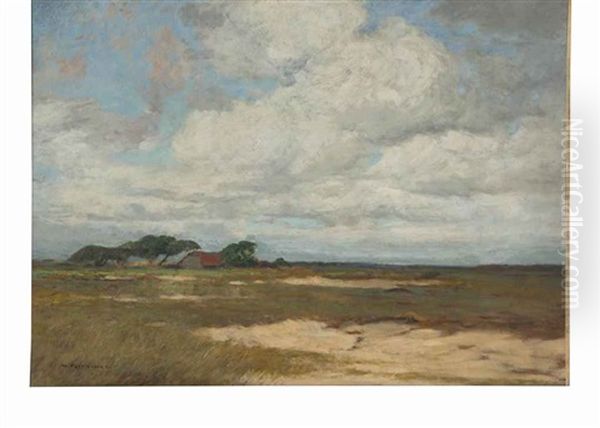 Landscape With Barn In The Distance Oil Painting by William Ritschel