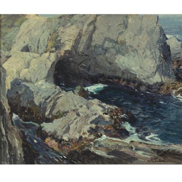 Rocky Coast Oil Painting by William Ritschel