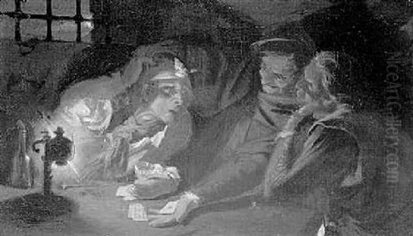 The Cardplayers Oil Painting by Paul Ritter