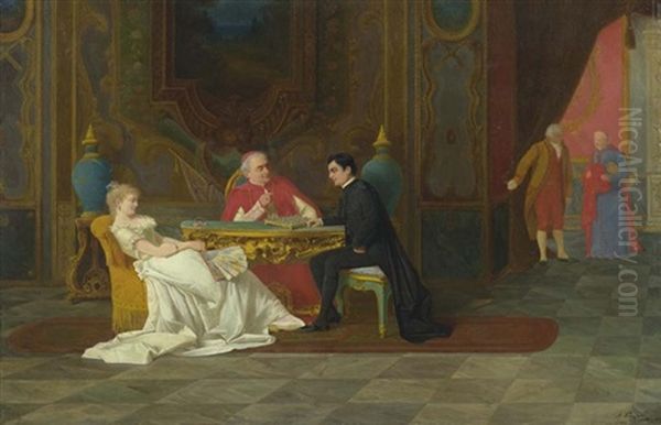 Das Schachspiel Oil Painting by Alexander (Aleksandr) Antonovich Rizzoni