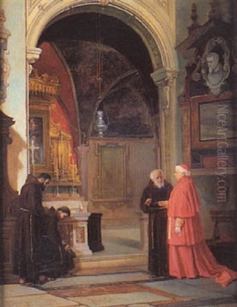 La Visite Du Cardinal Oil Painting by Alexander Rizzoni