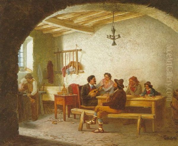 Elegant Company Oil Painting by Alexander Rizzoni