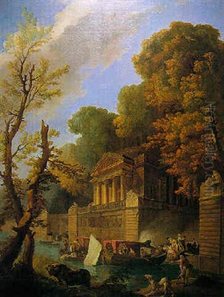 Scene De Parc Oil Painting by Hubert Robert