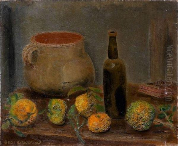 Nature Morte Au Pichet Et Aux Fruits Oil Painting by Dmitrievich Grigor'Ev Boris