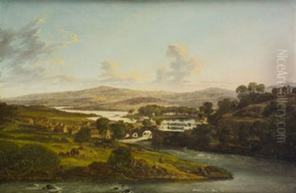 View Of Belleek, Co. Fermanagh Oil Painting by Thomas Roberts