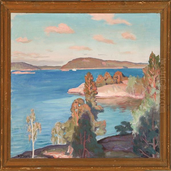 View Over The Sea, Sweden Oil Painting by Gunnar Borjeson