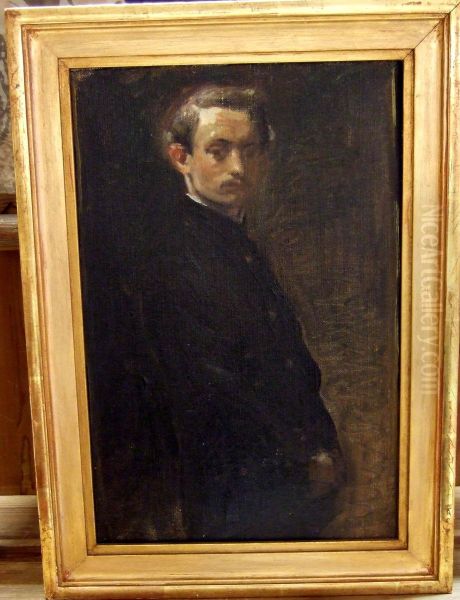 Sjalvportratt. Oil Painting by Gunnar Borjeson