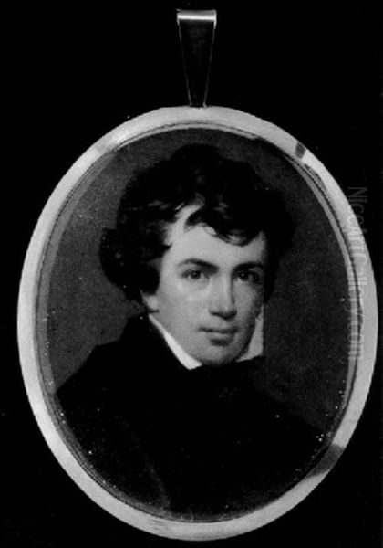 George Gordon Byron, Sixth Baron Byron, Wearing Black Cloak And White Collar Oil Painting by Andrew Robertson