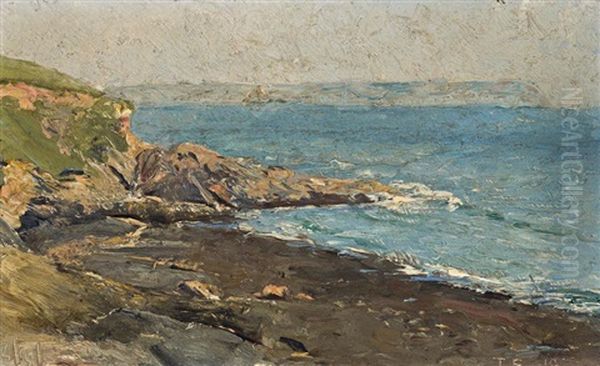 Coast Of Cornwall Oil Painting by Tom Robertson