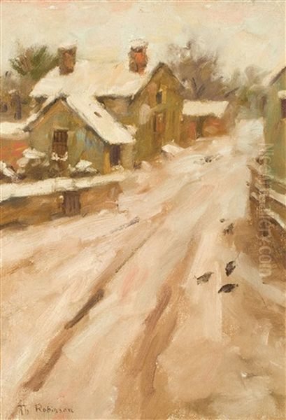 Country Boy And The Fish Oil Painting by Theodore Robinson
