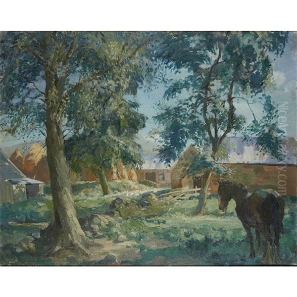 A Farmyard Landscape With Horse Oil Painting by William Robson