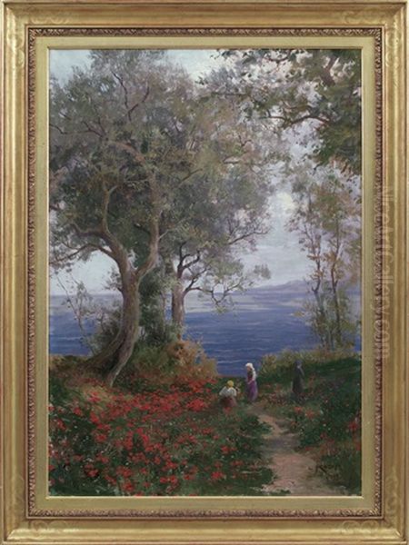 Estate, La Raccolta Dei Fiori Oil Painting by Leonardo Roda