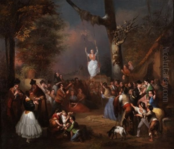 Fiesta Campestre Oil Painting by Manuel Rodriguez De Guzman