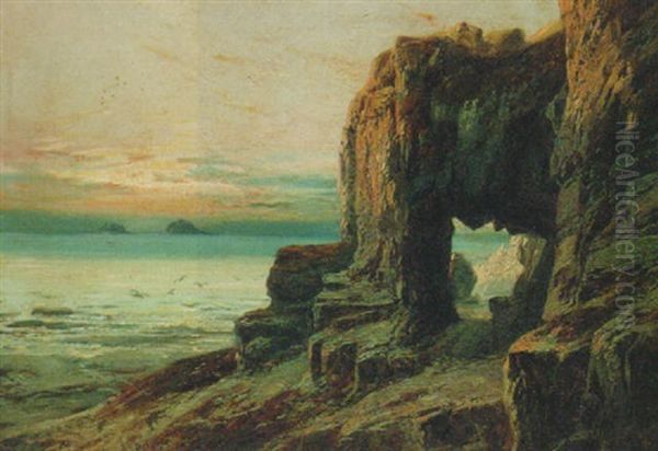 Where Land Meets Sea Oil Painting by Clarence Henry Roe