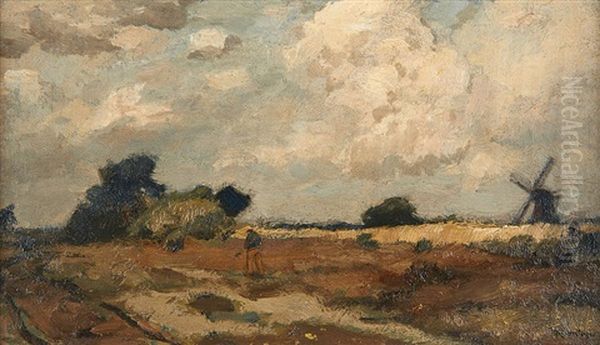 Paysan Pres Du Moulin Oil Painting by Louis Albert Roessingh