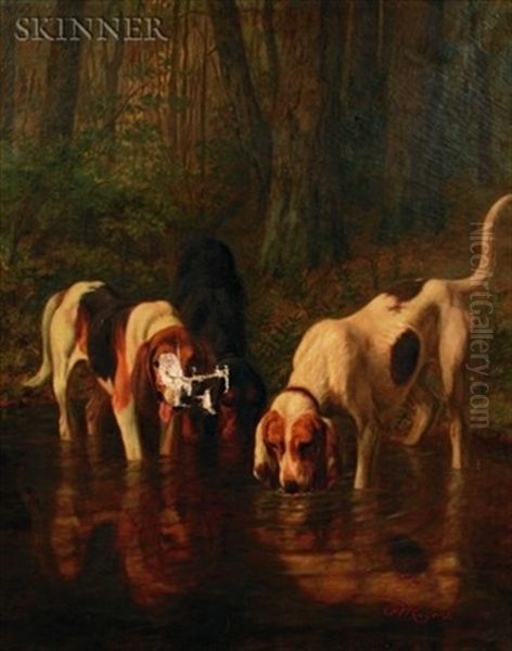 A Drink From The Stream Oil Painting by Franklin Whiting Rogers