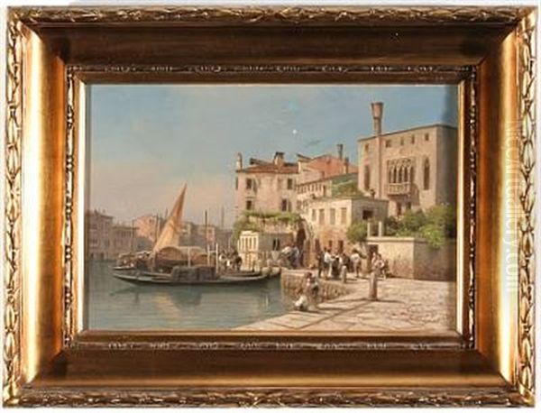 Canal Grande, Venezia Oil Painting by Frederik Niels Martin Rohde