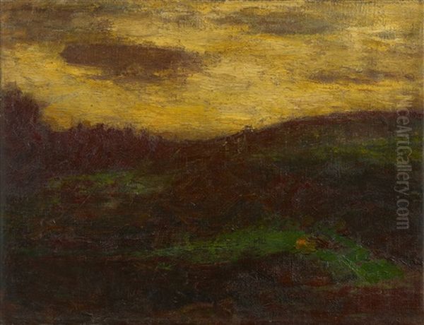 Hugelige Landschaft (abendlandschaft) Oil Painting by Christian Rohlfs