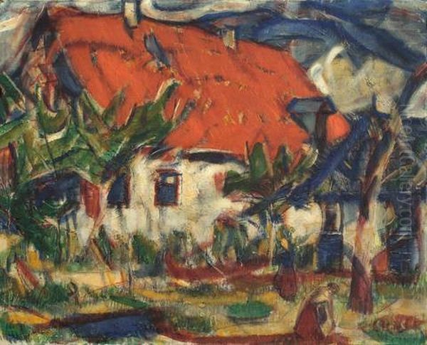 Haus In Soest Oil Painting by Christian Rohlfs