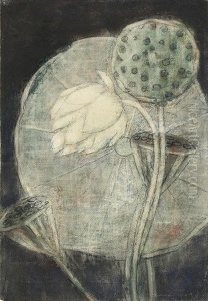 Lotosblute Auf Dunklem Grund Oil Painting by Christian Rohlfs