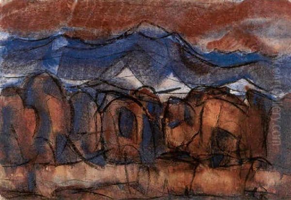 Blick Auf Die Alpen Oil Painting by Christian Rohlfs