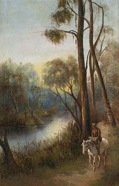 The Riverside Track Oil Painting by Charles Rolando