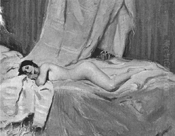 Odalisque Oil Painting by Julius Rolshoven