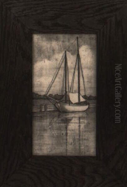 Boats On Lake Pontchartrain Oil Painting by Marie Jeanne Amelie Roman