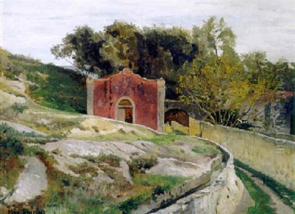 Sudliche Landschaft An Einem Prachtvollen Fruhsommerabend Oil Painting by Max Wilhelm Roman