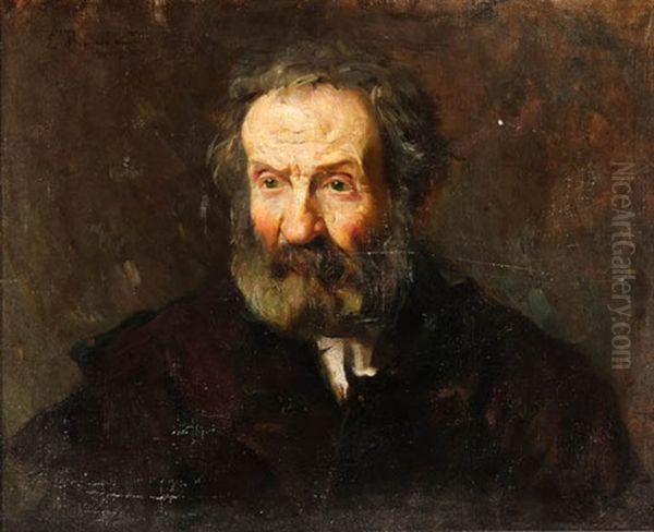 Portrait Of An Old Man Oil Painting by Leopoldo Romanach
