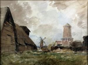Lakeland Scene With Ruins