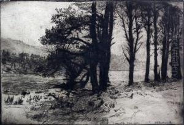 Landscape Scene Oil Painting by Alfred Edward Borthwick