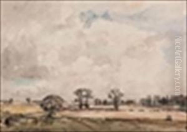 Landscape With Trees Oil Painting by Alfred Edward Borthwick