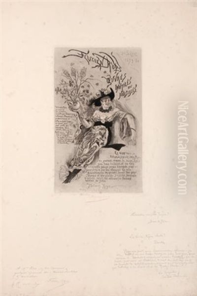 Oeuvres Inutiles Ou Nuisibles Oil Painting by Felicien Joseph Victor Rops