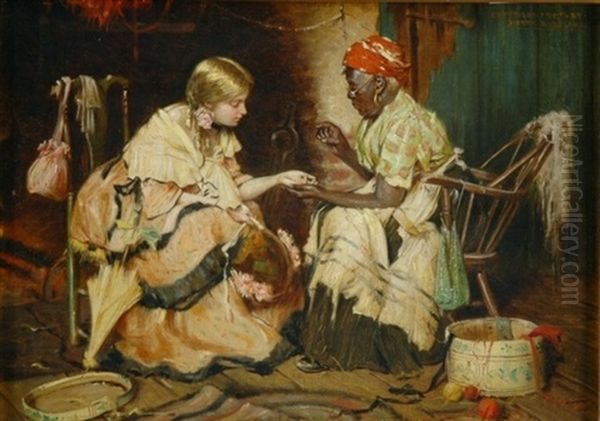 A Voodoo Palmist Oil Painting by Harry Herman Roseland