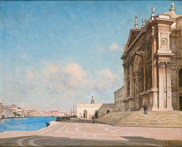 Vista De Santa Maria Della Salute Oil Painting by Amedee Rosier