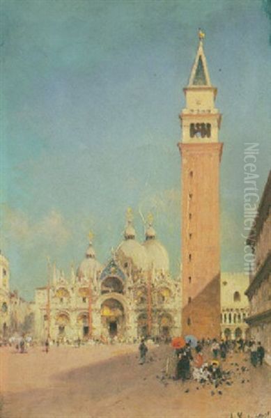 St. Mark's Square, Venice Oil Painting by Amedee Rosier