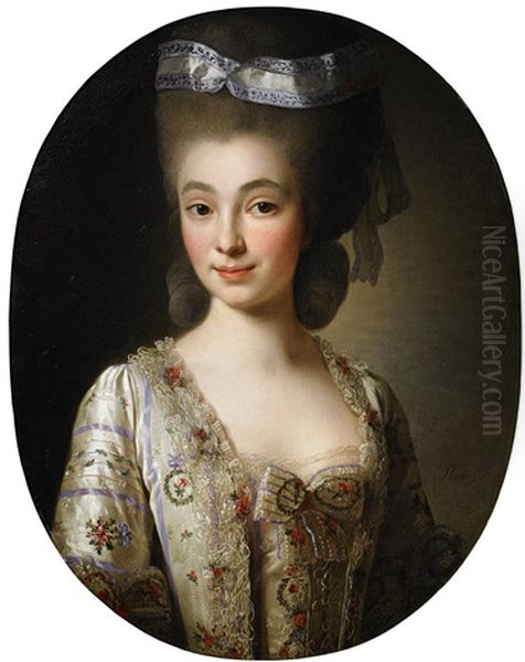 Portratt Av Dam Oil Painting by Alexander Roslin