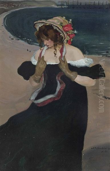 Souvenir Of Scarborough Oil Painting by William Rothenstein