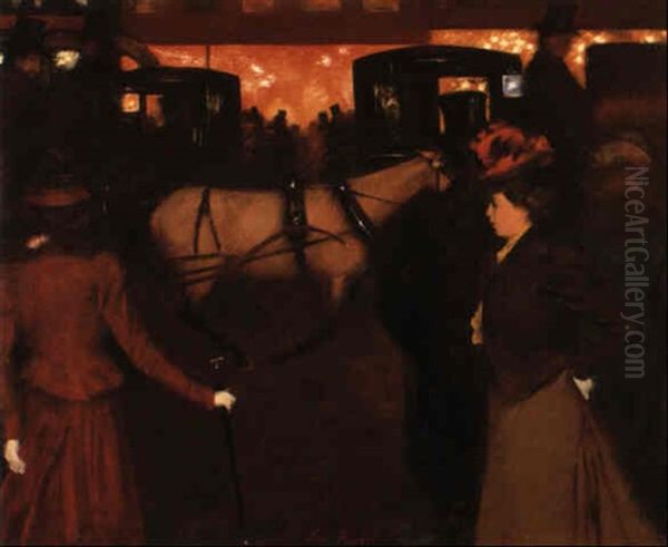 Boulevard De Paris, Le Soir Oil Painting by Ernest Rouart