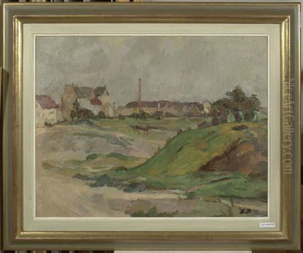 Vorstadt. Oil Painting by Ernst Bosshart