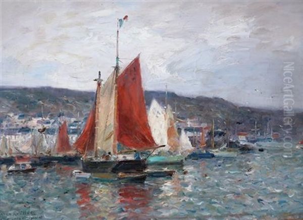 Seascape Oil Painting by Gaston Marie Anatole Roullet