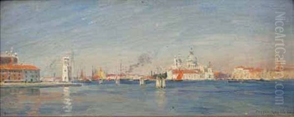 Venise Oil Painting by Gaston Marie Anatole Roullet